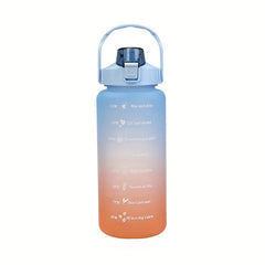 Gradient Leakproof Straw Water Bottle with Time Scale for Outdoor Sports