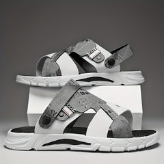 Men's Letters And Numbers Print Sandals Durable Non Slip Outdoor Sandals