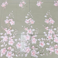1pc 3D Applique Flowers Pearls Lace Fabrics DIY Dress Making