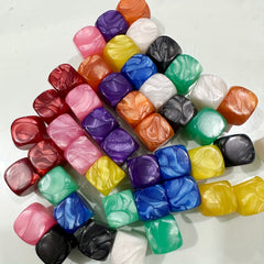 18pcs 16mm Rounded Pearl Blank Dice for Leisure & Entertainment