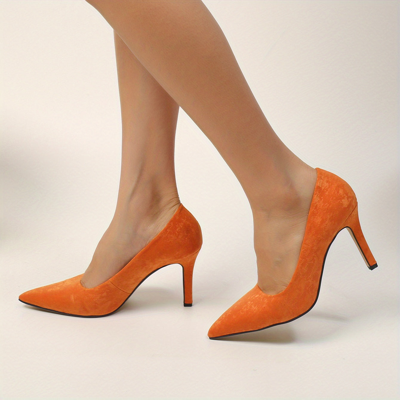 Women's Pointed Toe Court Pumps Micro Suede Stilettos