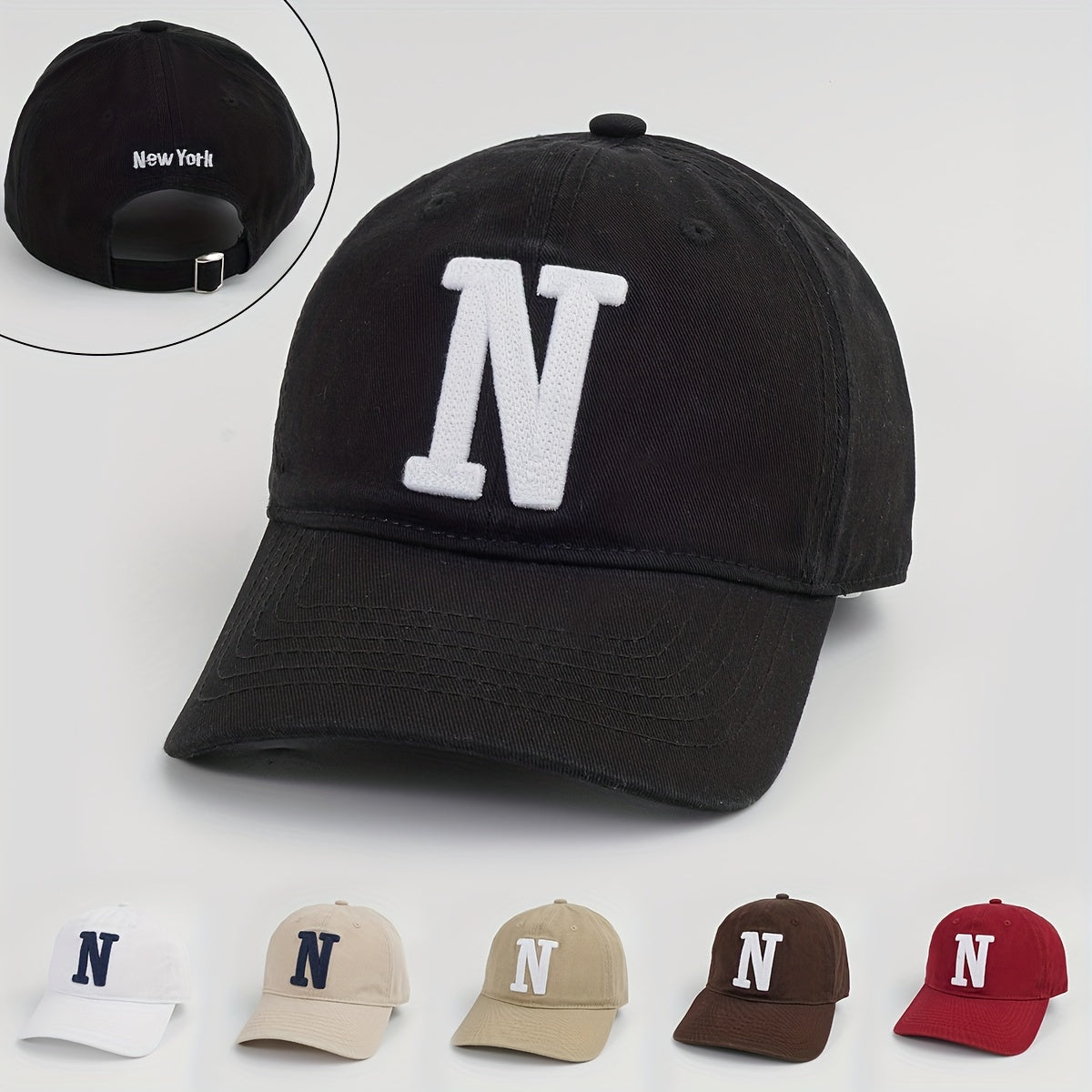 Patch Cotton Baseball Cap Solid Couple Dad Hat Unisex Casual Adjustable