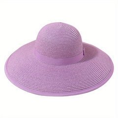 Floppy Straw Sun Hat Wide Brim Breathable Beach Hat