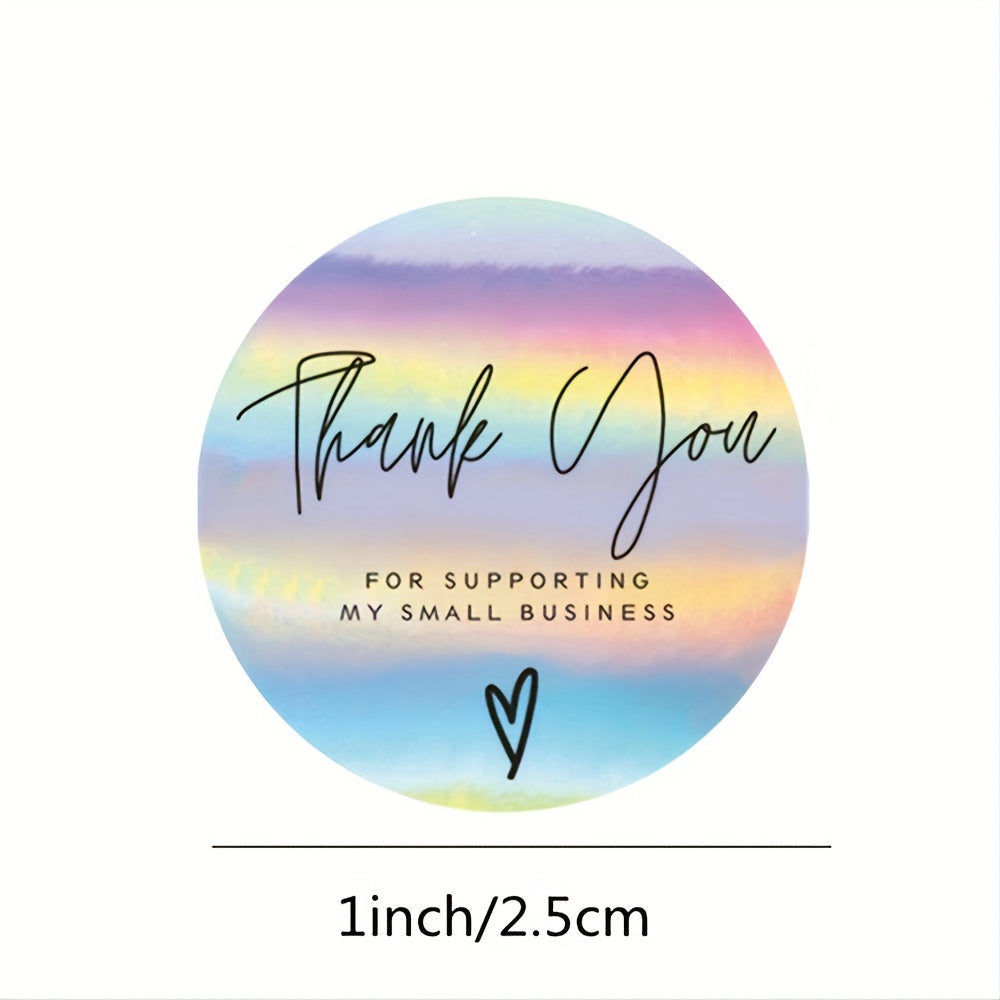 Rainbow Laser Adhesive Thank You Label Gift Decoration Sticker