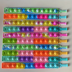Colorful Silicone Bubble Fidget Wristbands for Stress Relief, Kids & Party