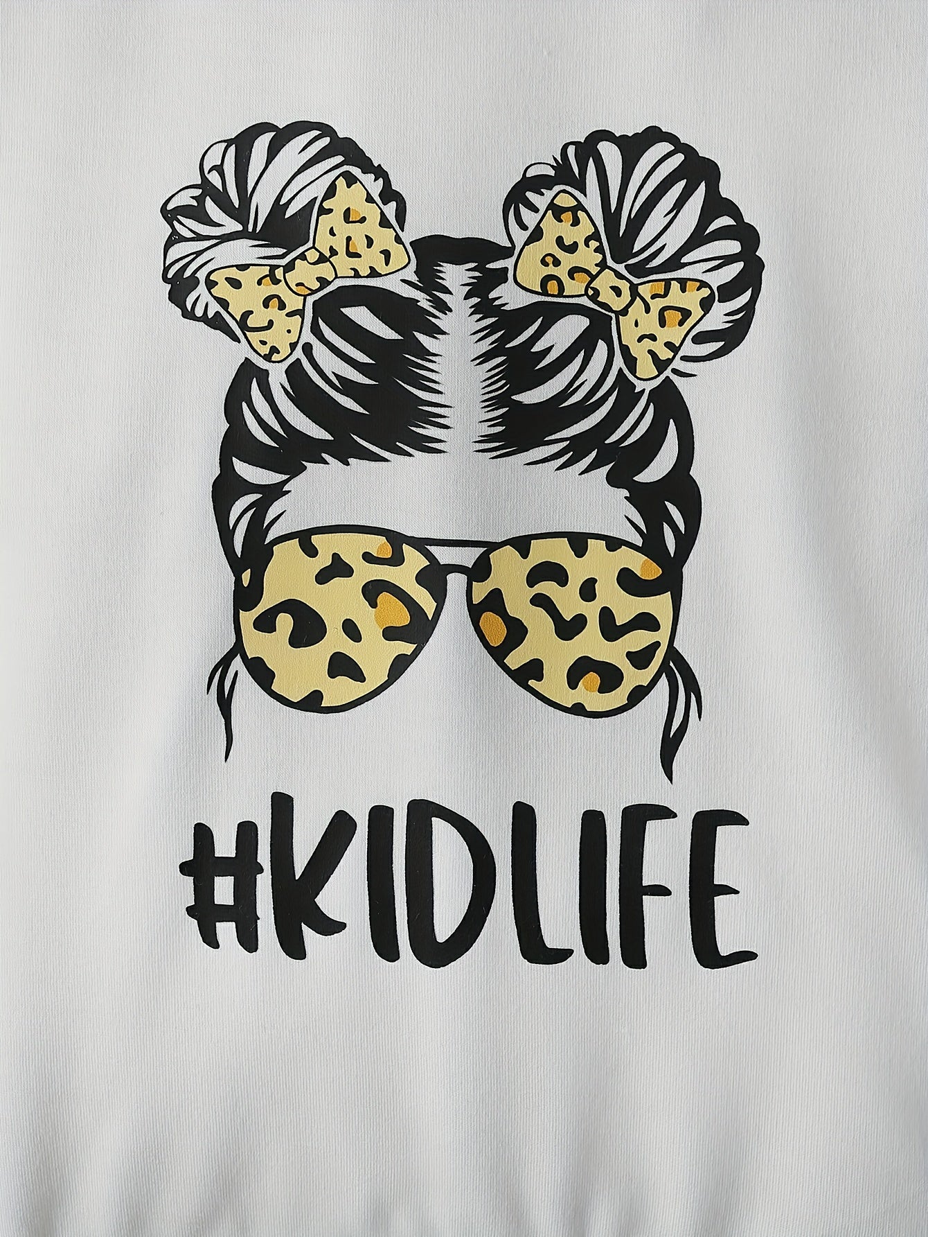 Girl's Cartoon Sunglasses Print 3pcs Sweatshirt & Skirt Set