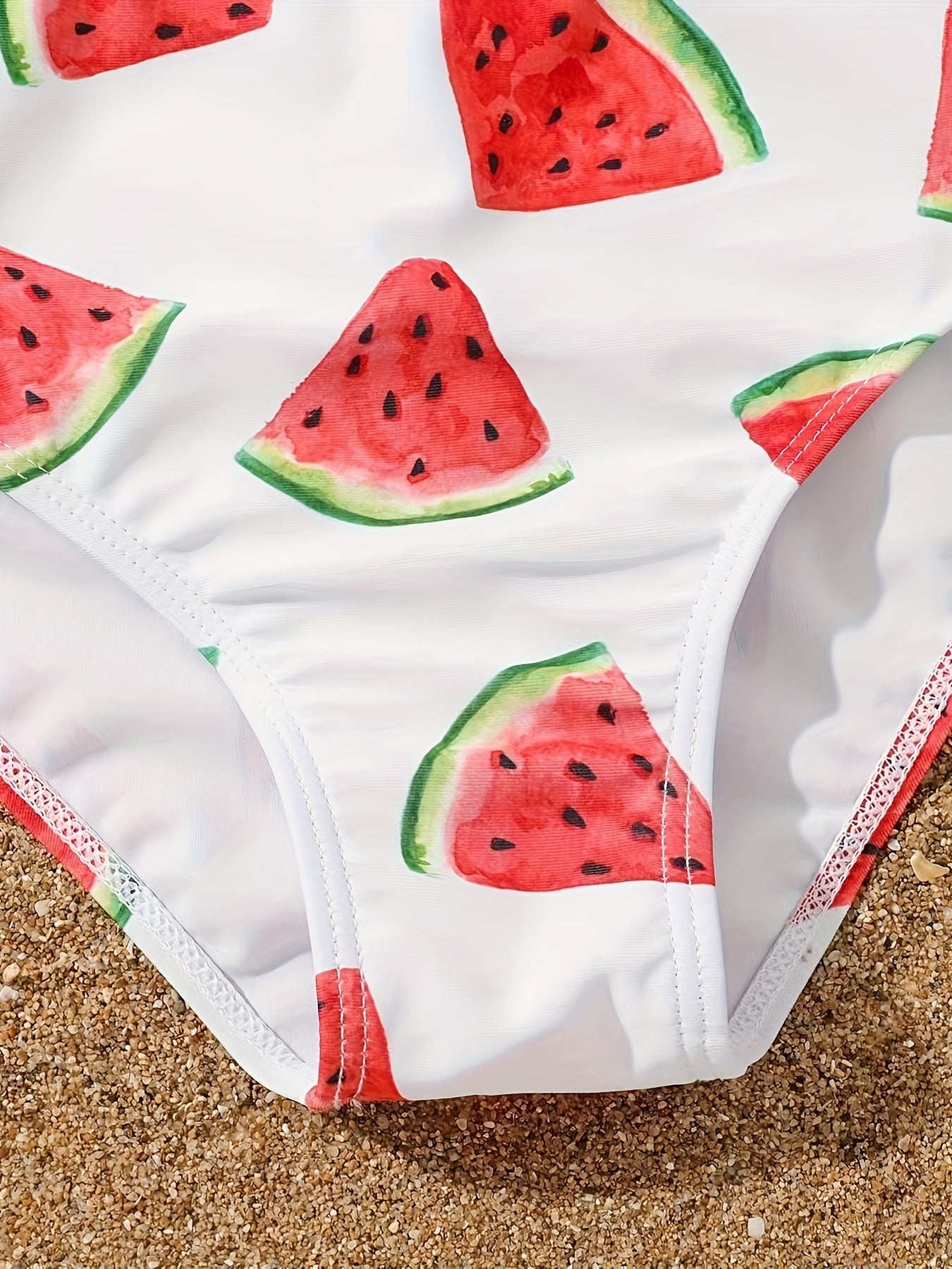 Watermelon Style 3pcs Swimsuit Set For Girls Summer Vacation
