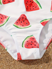 Watermelon Style 3pcs Swimsuit Set For Girls Summer Vacation