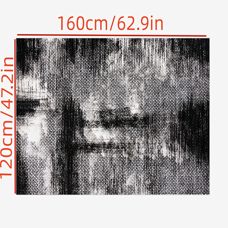 Ink Splashed Pattern Carpet Indoor Square Area Rug with Anti-Slip Bottom