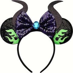 Mouse Ears Headband Bows Glitter Princess Decoration Cosplay Costume Girls