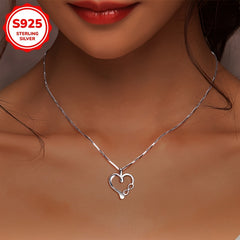 925 Silver Heart Pendant Necklace with Synthetic Zirconia August Birthstone