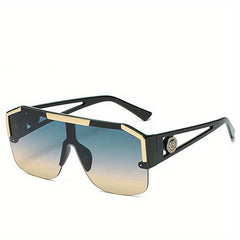 Men's Hollow Lion Head Large Frame Sunglasses