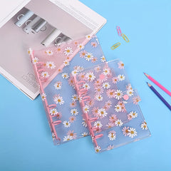 A5 A6 PVC Transparent Daisy Notebook 6 Hole Loose Leaf Shell Journal
