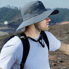 Men's Breathable Bucket Hat Wide Brim Sun Hat