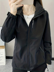 Women's Windproof Outdoor Sports Jacket with Removable Hat