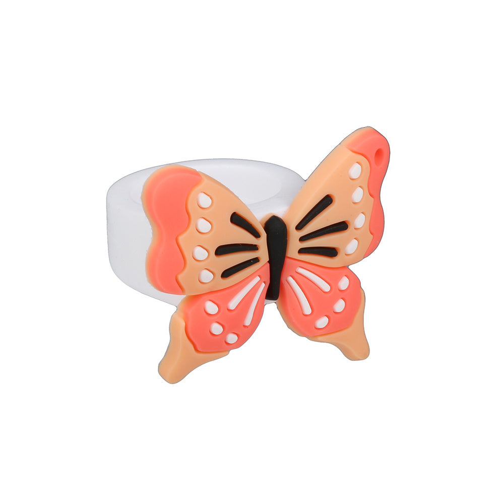 12 Colorful Butterfly Rings Pack For Girls