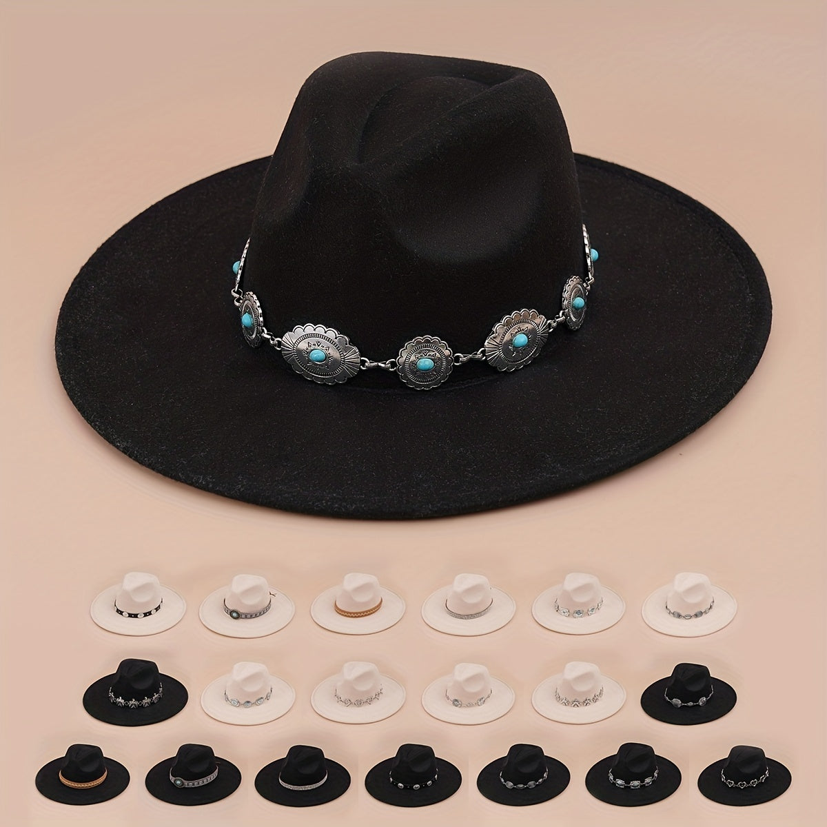 Vintage Western Felt Hat with Detachable Hat Band