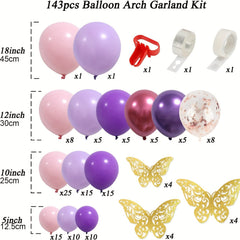 Pink and Purple Balloon Garland Kit Butterfly Baby Shower Decorations