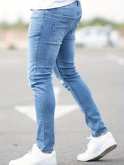 Men's Stretch Skinny Jeans w/ Pockets Casual Street Style