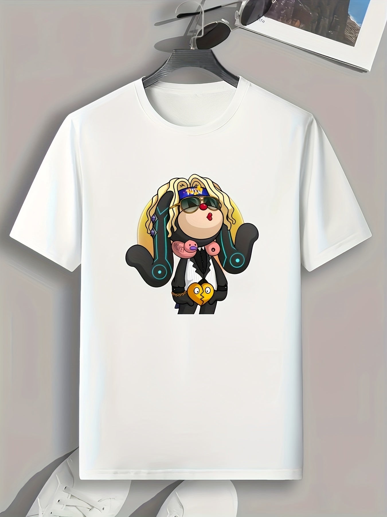 Funny Cartoon Print Men's Graphic T shirt Casual Comfy Tees For Summer