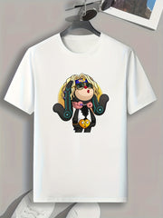 Funny Cartoon Print Men's Graphic T shirt Casual Comfy Tees For Summer