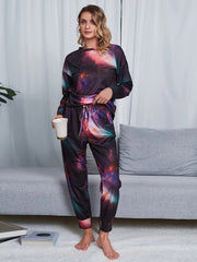 Tie Dye Lounge Set Crew Neck Top & Pants