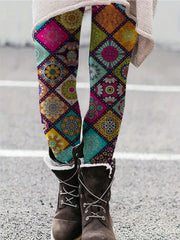 Women's Plus Painting Print High Rise Leggings