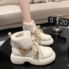 Chunky Snow Boots Non Slip Thickened Medium Tube Thick Bottom Boots Women's Foot