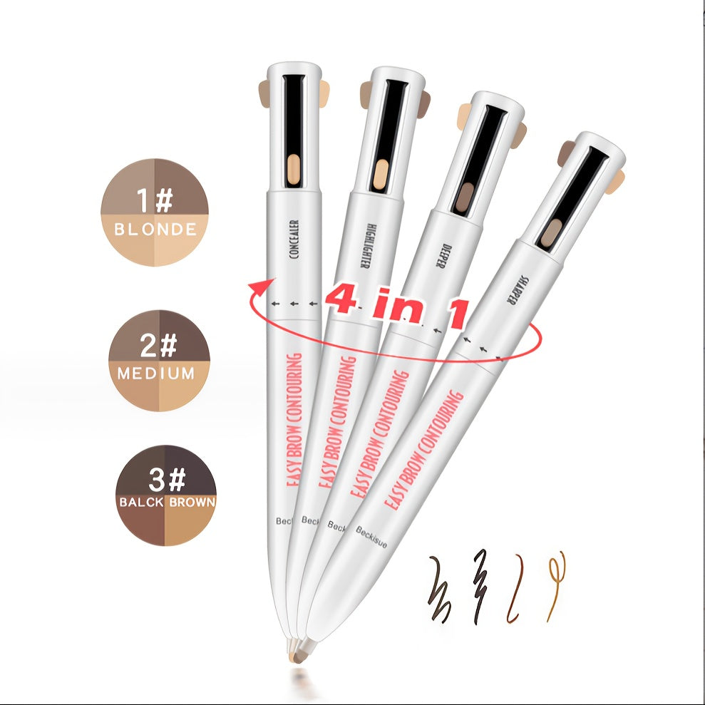 4-In-1 Long Lasting Makeup Pen - Lip Liner Eyeliner Eyebrow Highlighter