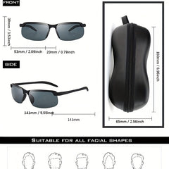 Y2K Rimless Wrap Sunglasses UV400 Outdoor Glasses with Box