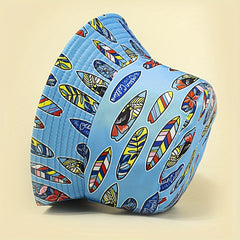 Colorful Skateboard Pattern Sunshade Bucket Hat for Outdoor Travel