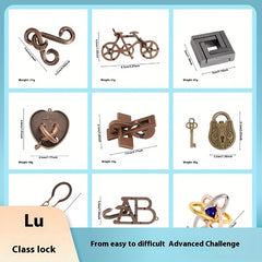 9pc Puzzle Unlocking Kit - Brain Teaser Toy Inspired by Kongming and Luban Locks