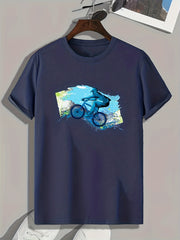 Men's Cyclist Print Sports T-Shirt for Fitness - Gift for Men