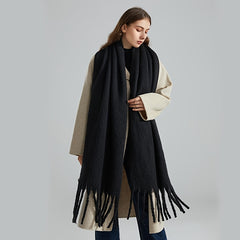Winter Thick Tassel Scarf Warm Fuzzy Cold Windproof Chunky Scarf