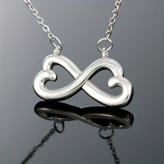 Stainless Steel Infinity Heart Copper Necklace With Autism Text Gift Card