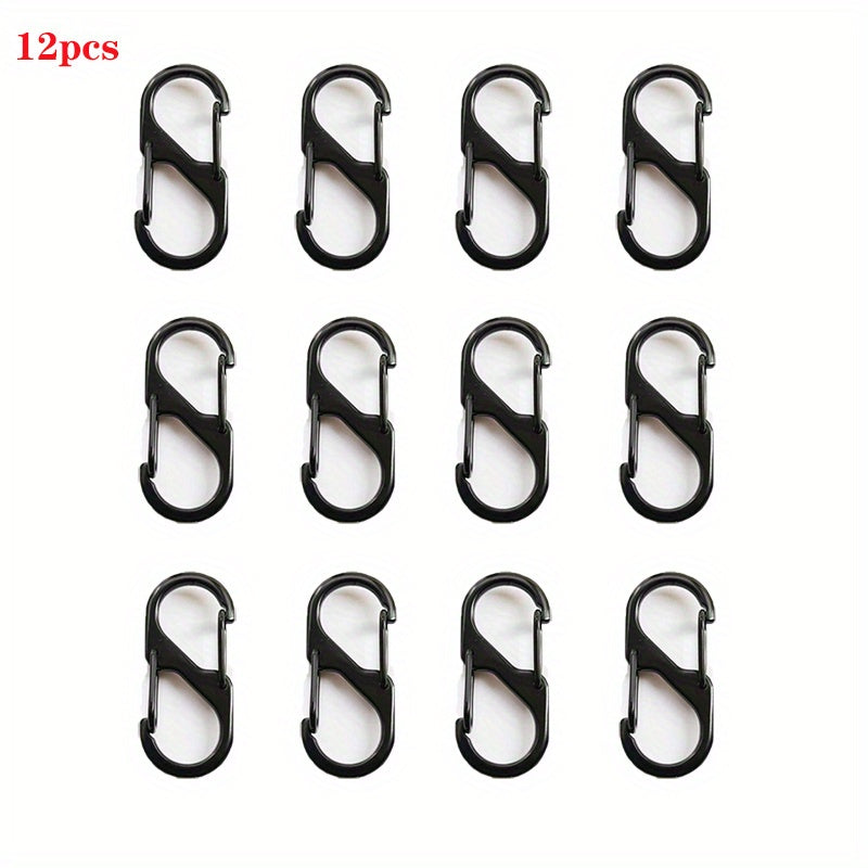 12pcs Aluminum S Keychain Buckle Outdoor Camping Hiking