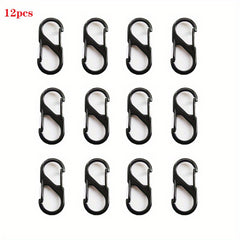12pcs Aluminum S Keychain Buckle Outdoor Camping Hiking