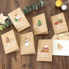 6pcs Christmas Greeting Cards Envelope Stickers