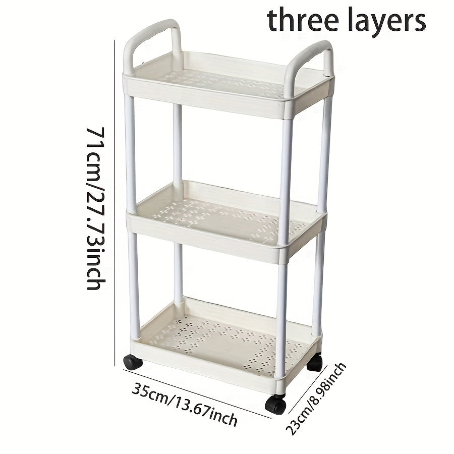 3 4 Tier Utility Cart Rolling Organization Cart With Handle And Wheels