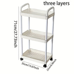 3 4 Tier Utility Cart Rolling Organization Cart With Handle And Wheels