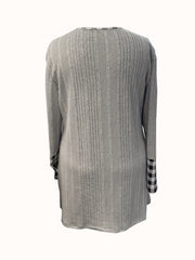 Colorblock Plaid Ribbed Long Sleeve Dress