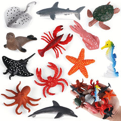 Sea Life Toys Figures 12pcs Mini Underwater Creatures Realistic Educational Toys
