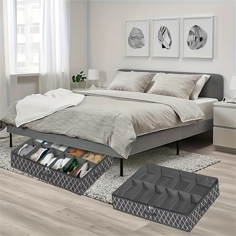 Geometric Pattern Underbed Shoes Bag Dustproof Organizer