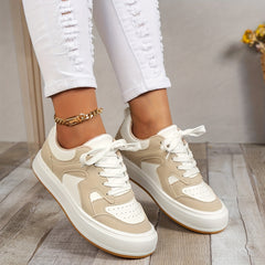 Women's Classic Small Shoes Faux Leather Lace Up Low Top Walking Shoes