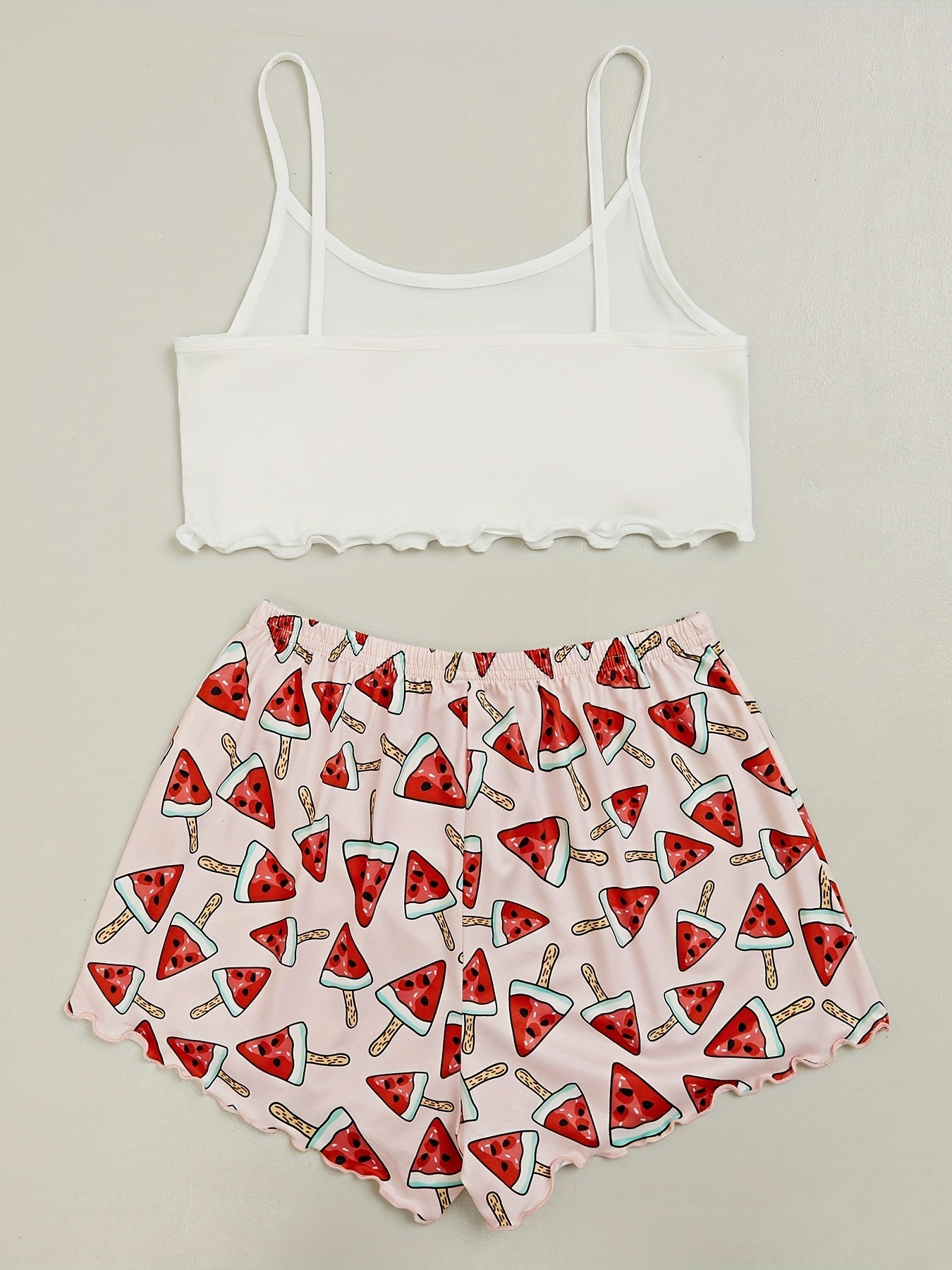 Sleeveless Cami Top & Trim Shorts Pajama Set