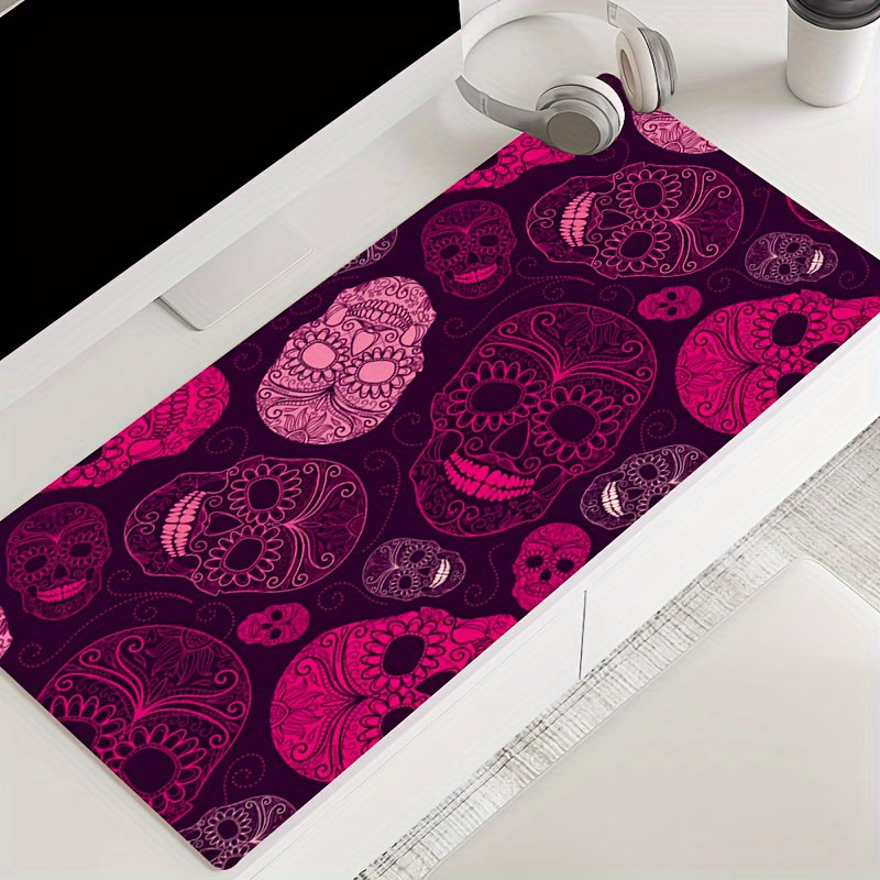 Pink Motorcycle Skull XL Mouse Pad