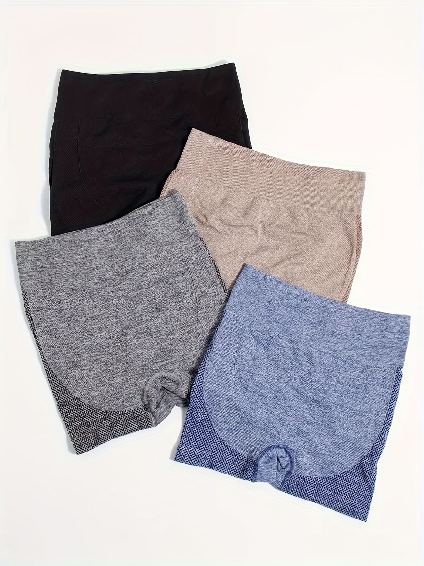 4pcs High Waist Seamless Yoga Shorts