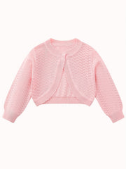 Girls Thin Knitwear Cotton Cardigan Sweater Long Sleeve Cover Up Button Closure