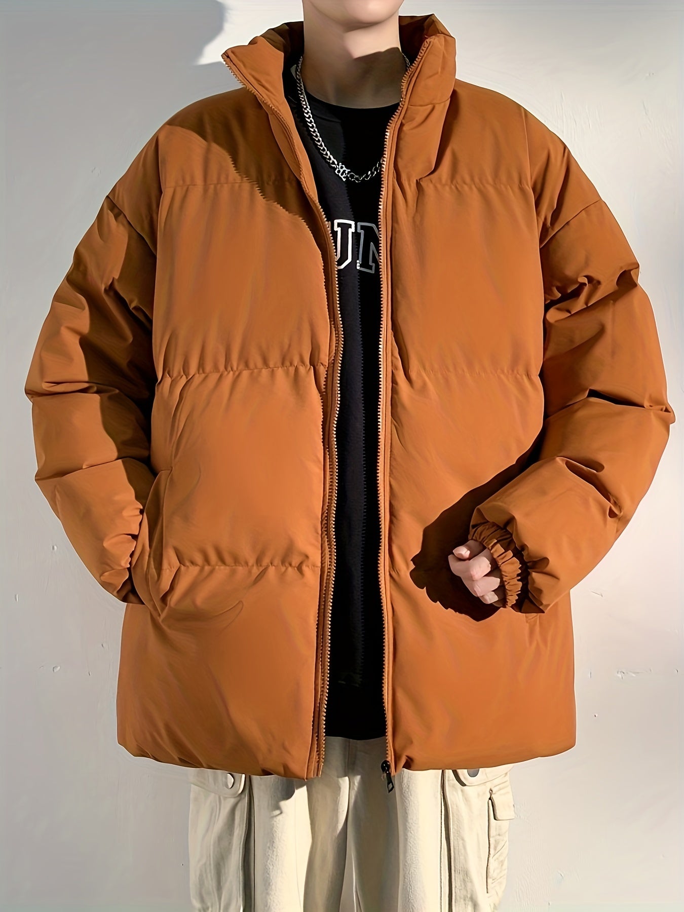 Men's Warm Hooded Jacket Zip Up for Fall Winter