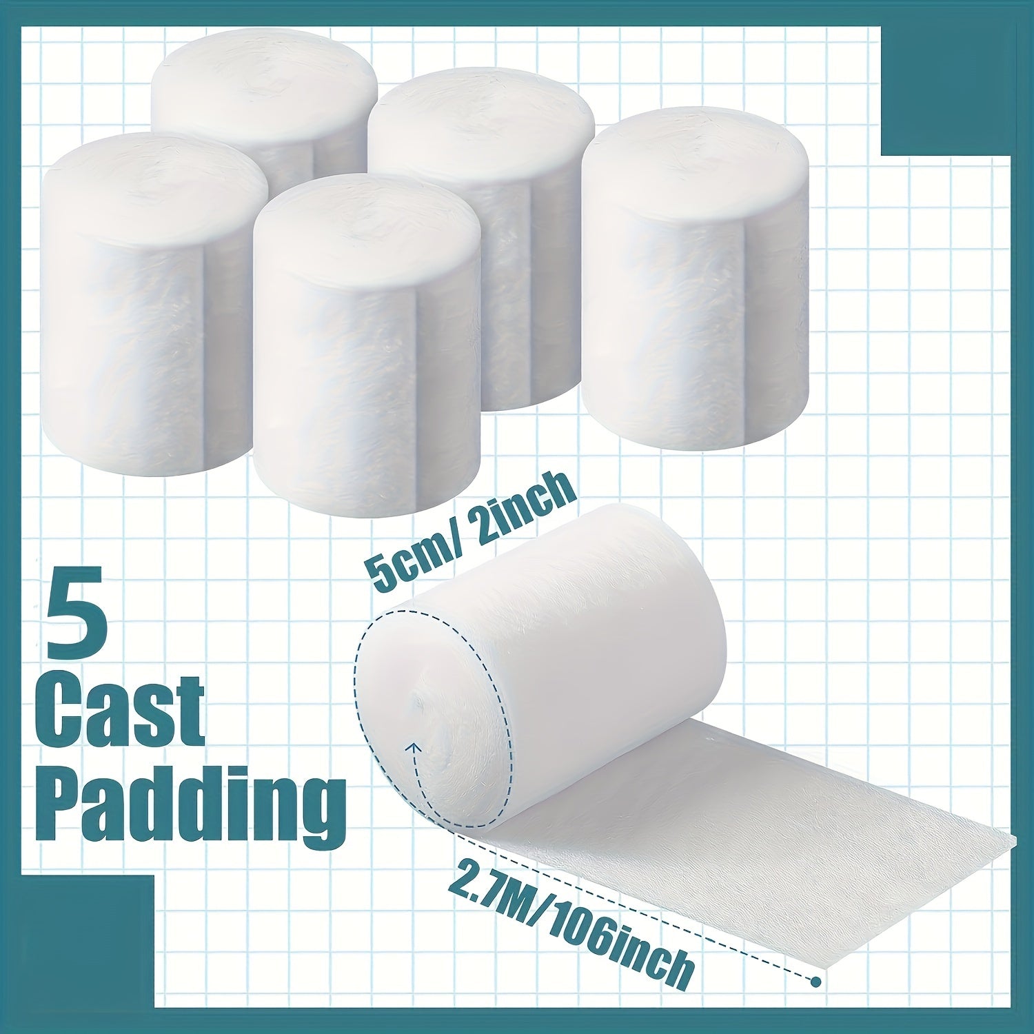 5 Rolls Cast Pad Soft Gauze Bandage for Halloween Crafts